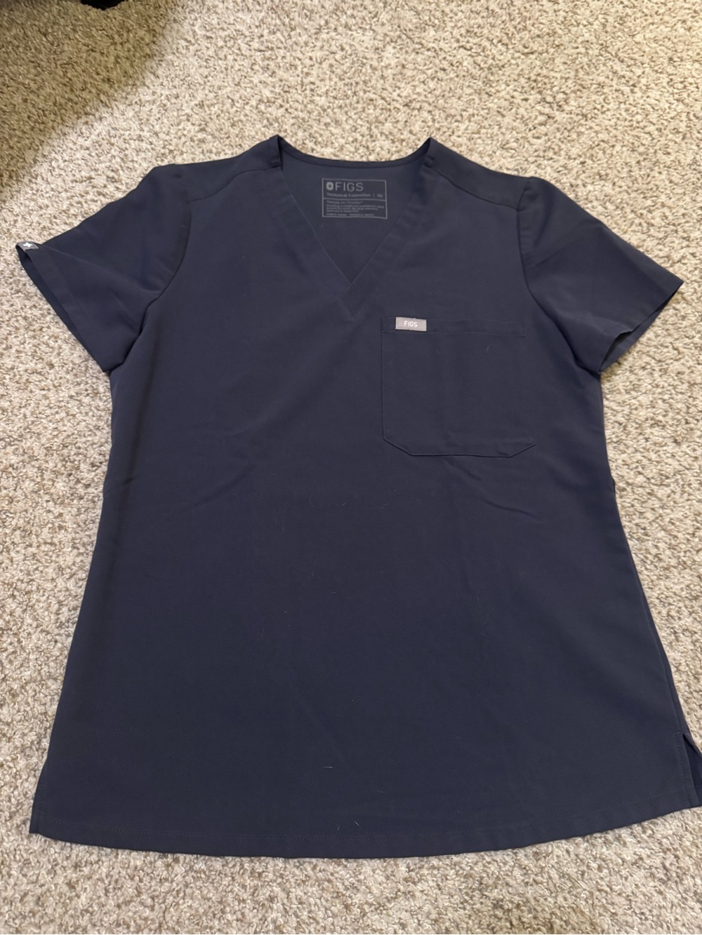 RARE Quiet Navy Scrub Top
